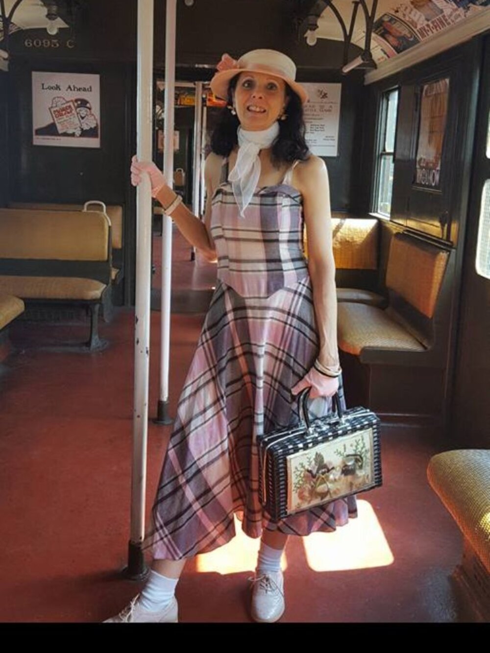 Vintage 1980s REGINA KRAVITZ Sundress Pink/White/Black Madras Plaid Size 4